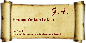 Fromm Antonietta névjegykártya